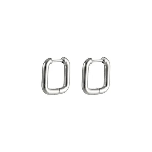 Earrings Stainless Steel Square Hoop 16x2.5mm